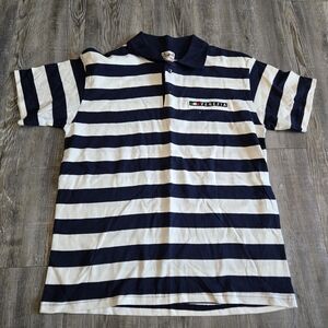 Mens Venezia Navy & White Striped Polo Shirt